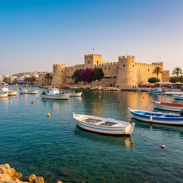 Paphos harbour with traditional fishing boats, Cyprus